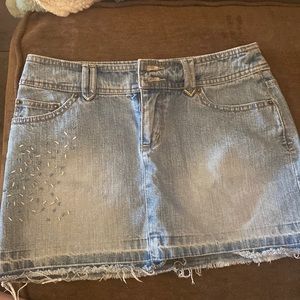 SO Distressed Denim Mini Jean Skirt Size 3